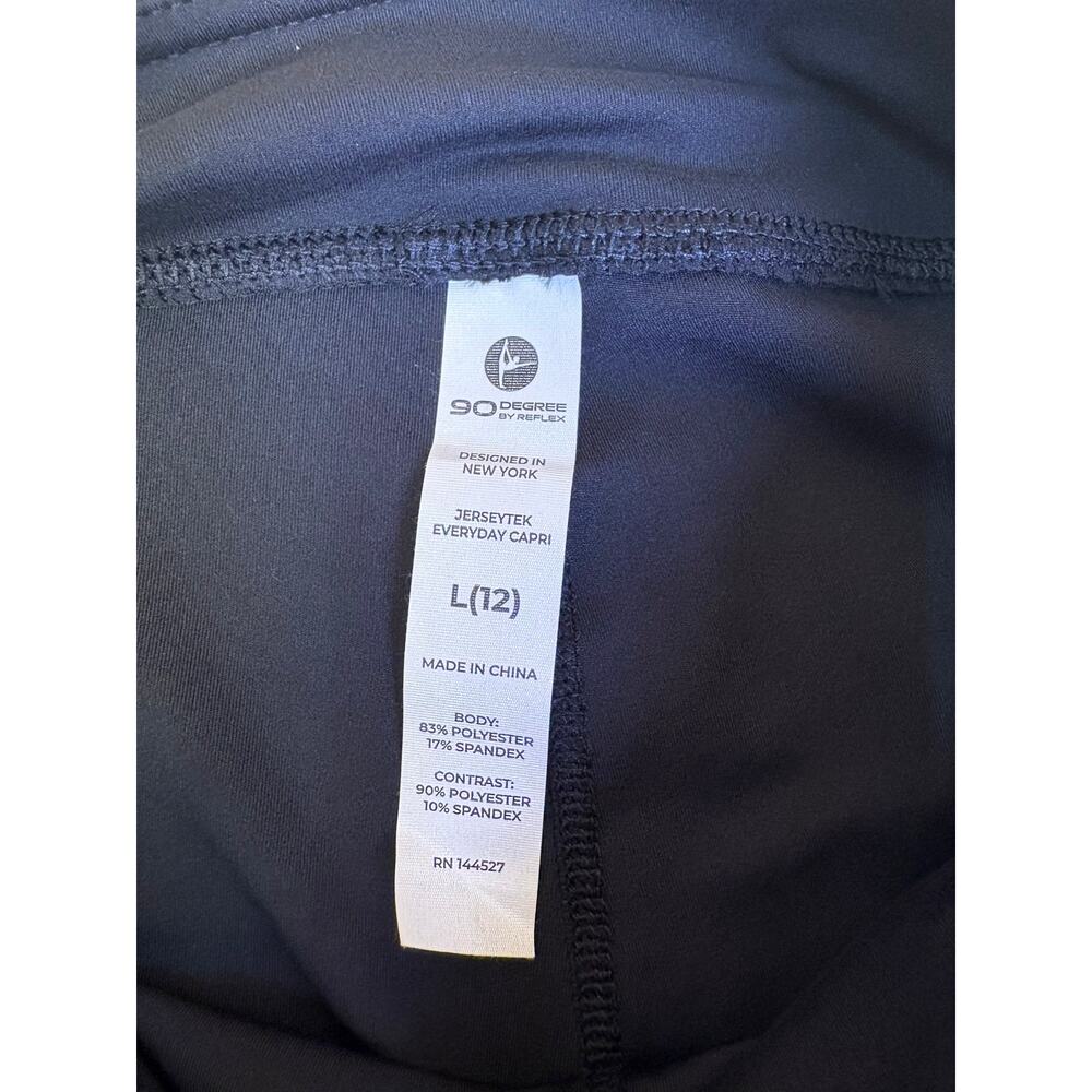 90 Degree by Reflex Girls Capri Leggings 2 Pack L 12 Black Purple NWT - Picture 7 of 8